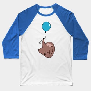 Blue Balloon Sloth Baseball T-Shirt